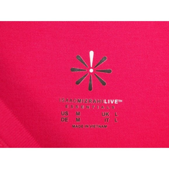 Isaac Mizrahi Live! Essentials Cotton Top M Pink 3/4 Sleeve Curved Hem - Picture 4 of 7